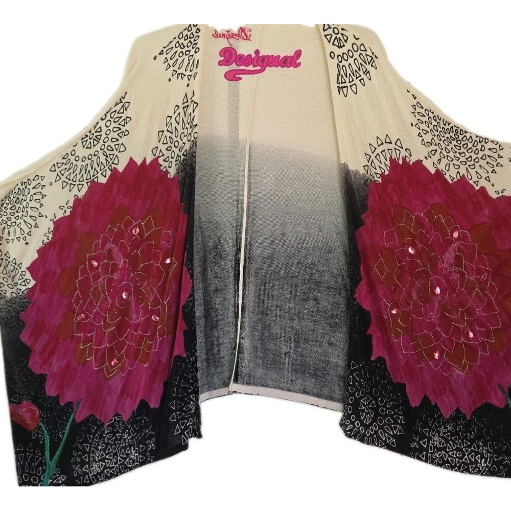 Desigual Women's Size M Kimono  Modernist Wrap Swim Resort Boho Festival